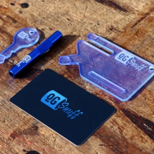 OGSnuff Neon Blue Snuff Kit - Multitool Snuff Card, Wallet Card, Sniffer Straw, UV Snuff Key