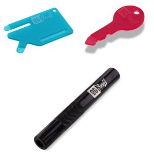 Snuff Accessory Combo - Card, Shorty Straw, Key in Various Styles and Colors