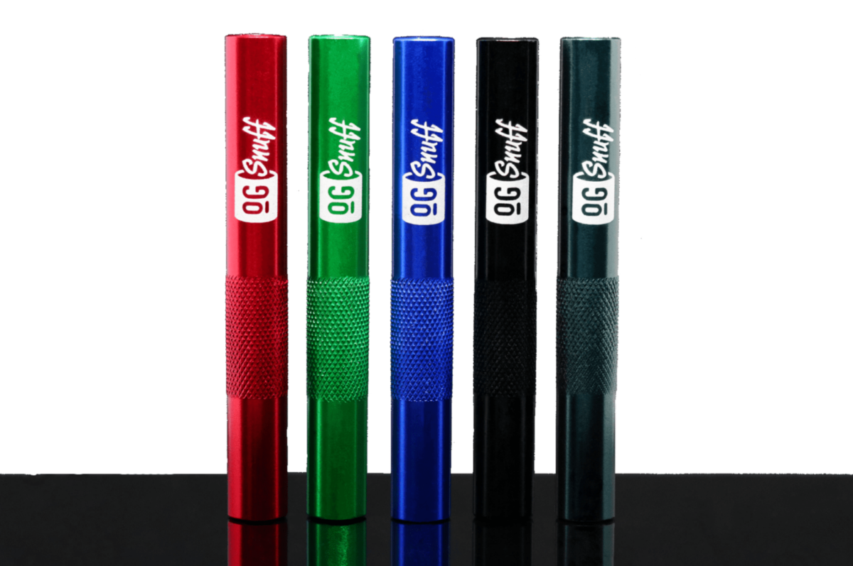 OGSnuff Aluminum Snuff Straw Pack – Red, Green, Silver, Black, Blue (Set of 5)