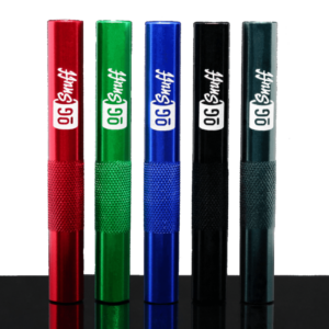 OGSnuff Aluminum Snuff Straw Pack – Red, Green, Silver, Black, Blue (Set of 5)