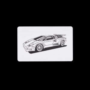 White Lamborghini PVC Wallet Card