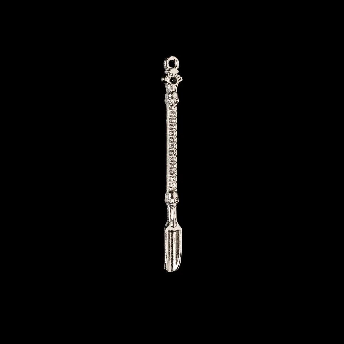 Silve skull snuff spoon